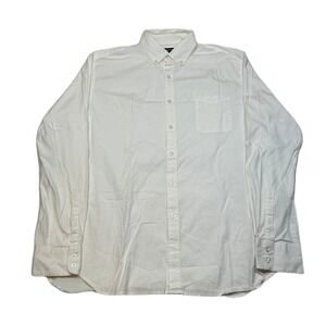 Claiborne Slim Fit Dress Shirt Mens XL White Stretch Button‎ Down Long Sleeve